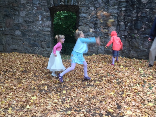 Blätterschlacht im Herbst Kinderbetreuung auf Hochzeiten